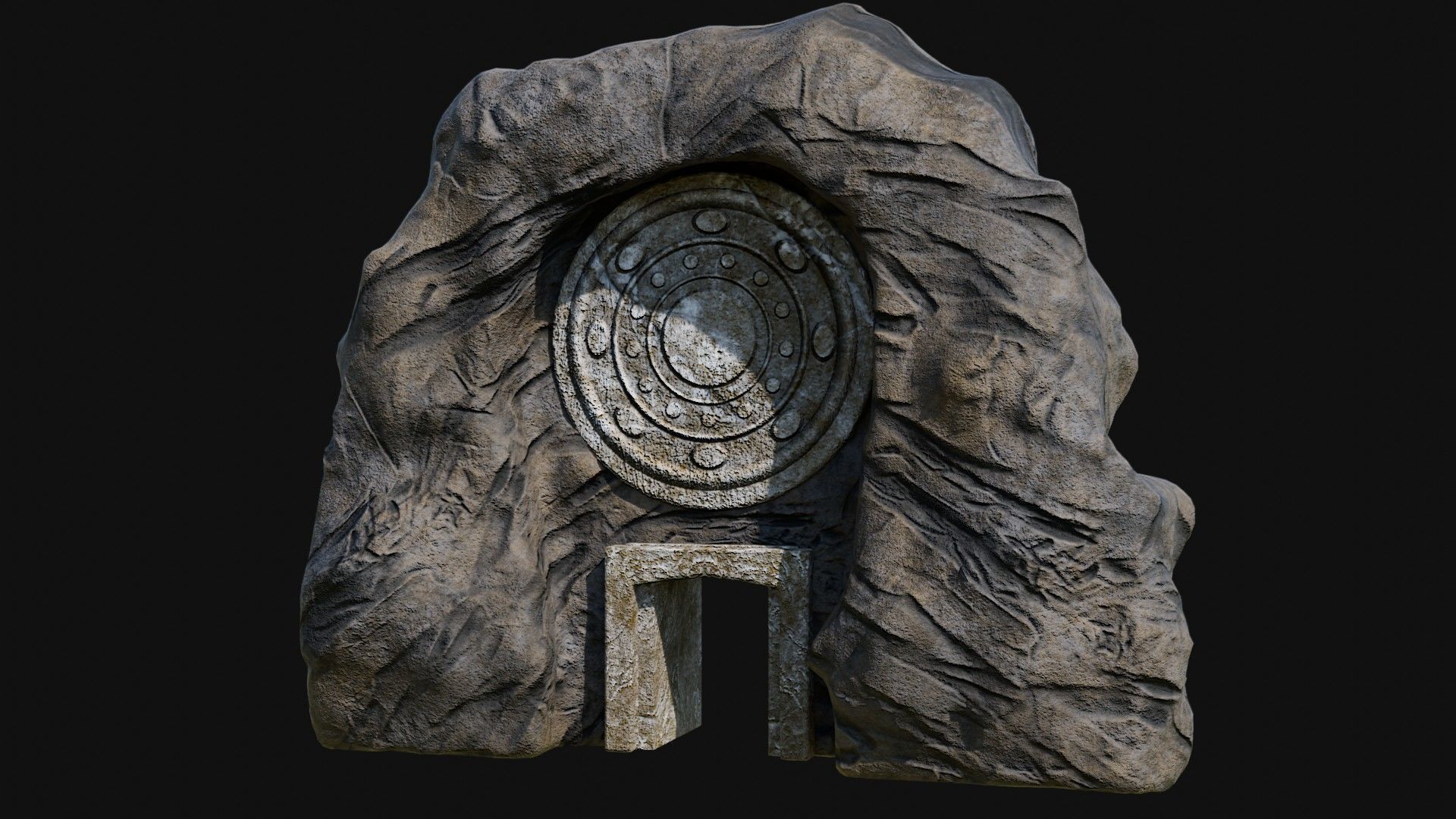 CAVE ENTRANCE GATE PORTAL DUNGEON ANCIENT TEMPLE COLLECTION Low-poly 3D model_7