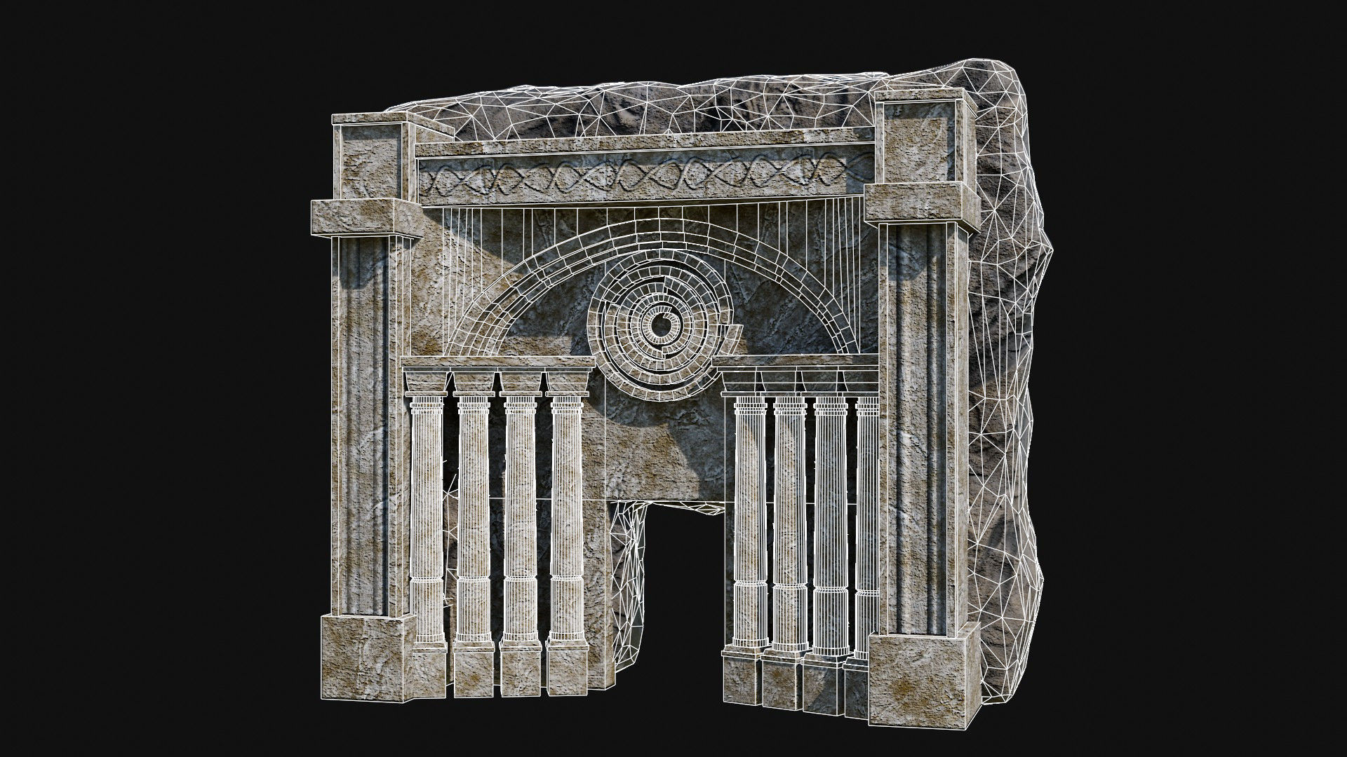 CAVE ENTRANCE GATE PORTAL DUNGEON ANCIENT TEMPLE COLLECTION Low-poly 3D model_40
