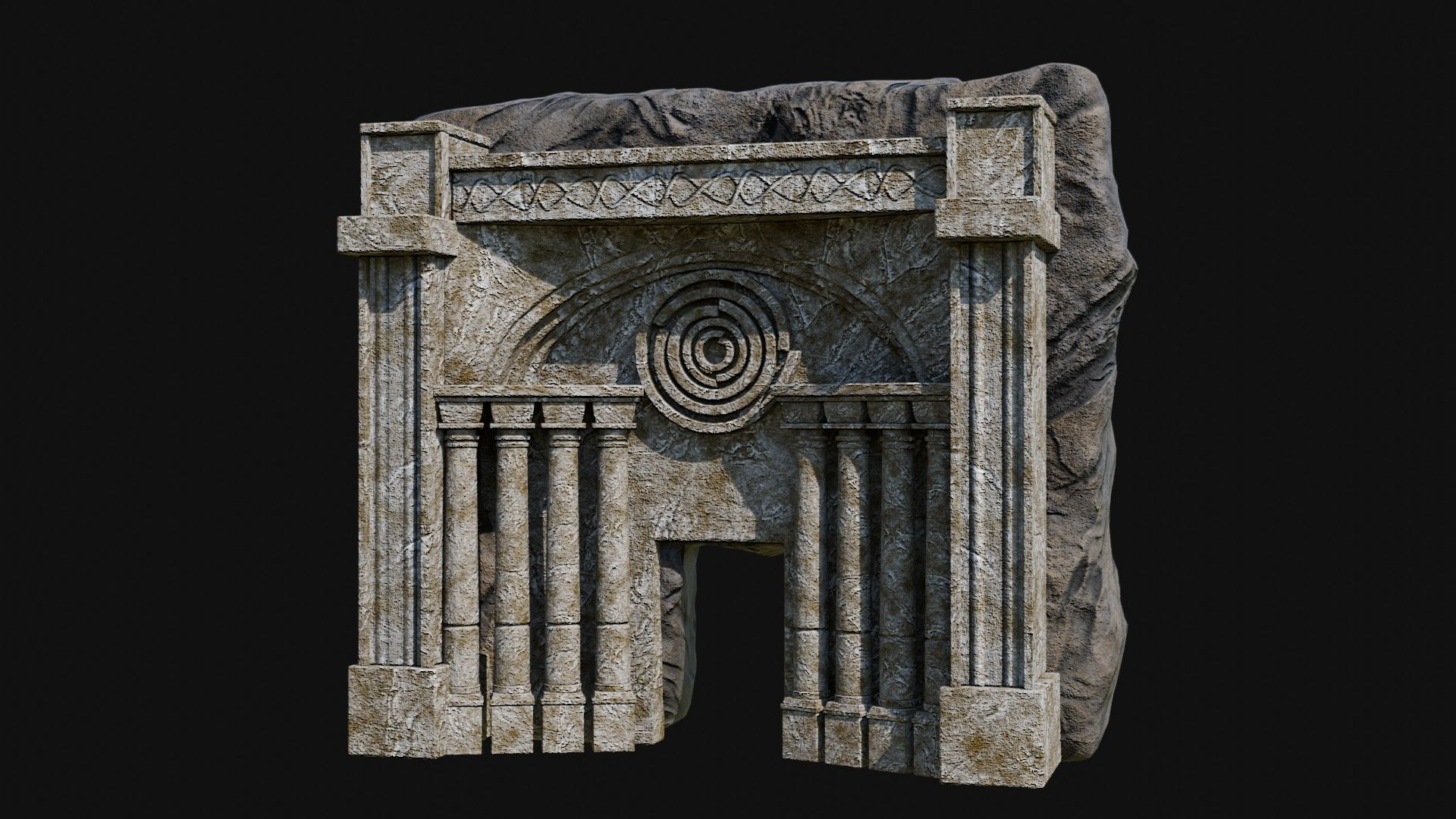 CAVE ENTRANCE GATE PORTAL DUNGEON ANCIENT TEMPLE COLLECTION Low-poly 3D model_37