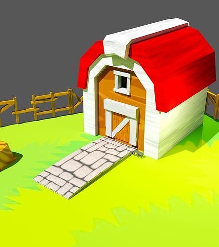  Farm Stylized Low poly Low-poly 3D model