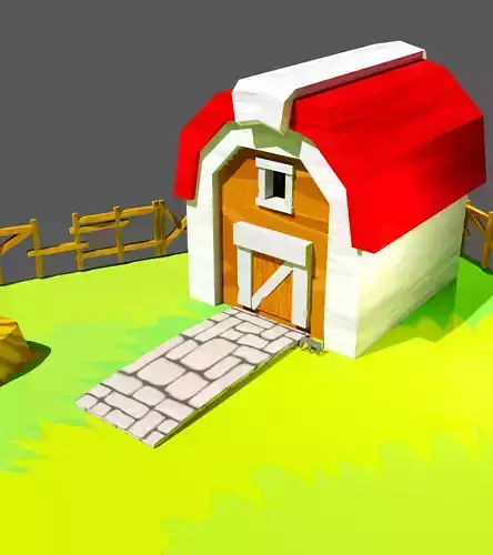  Farm Stylized Low poly Low-poly 3D model