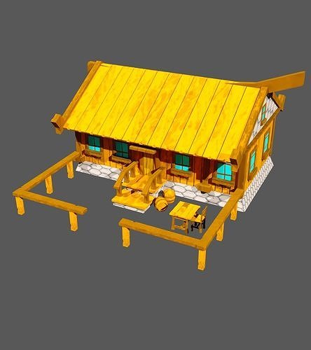 Tavern Stylized Low Poly Low-poly 3D model