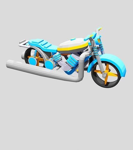 motorcycle low poly 3d stylized Low-poly 3D model