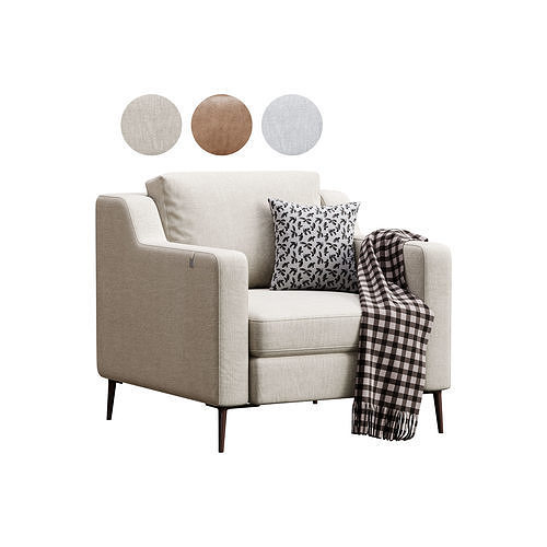 Halle armchair L by Delavega 3D model