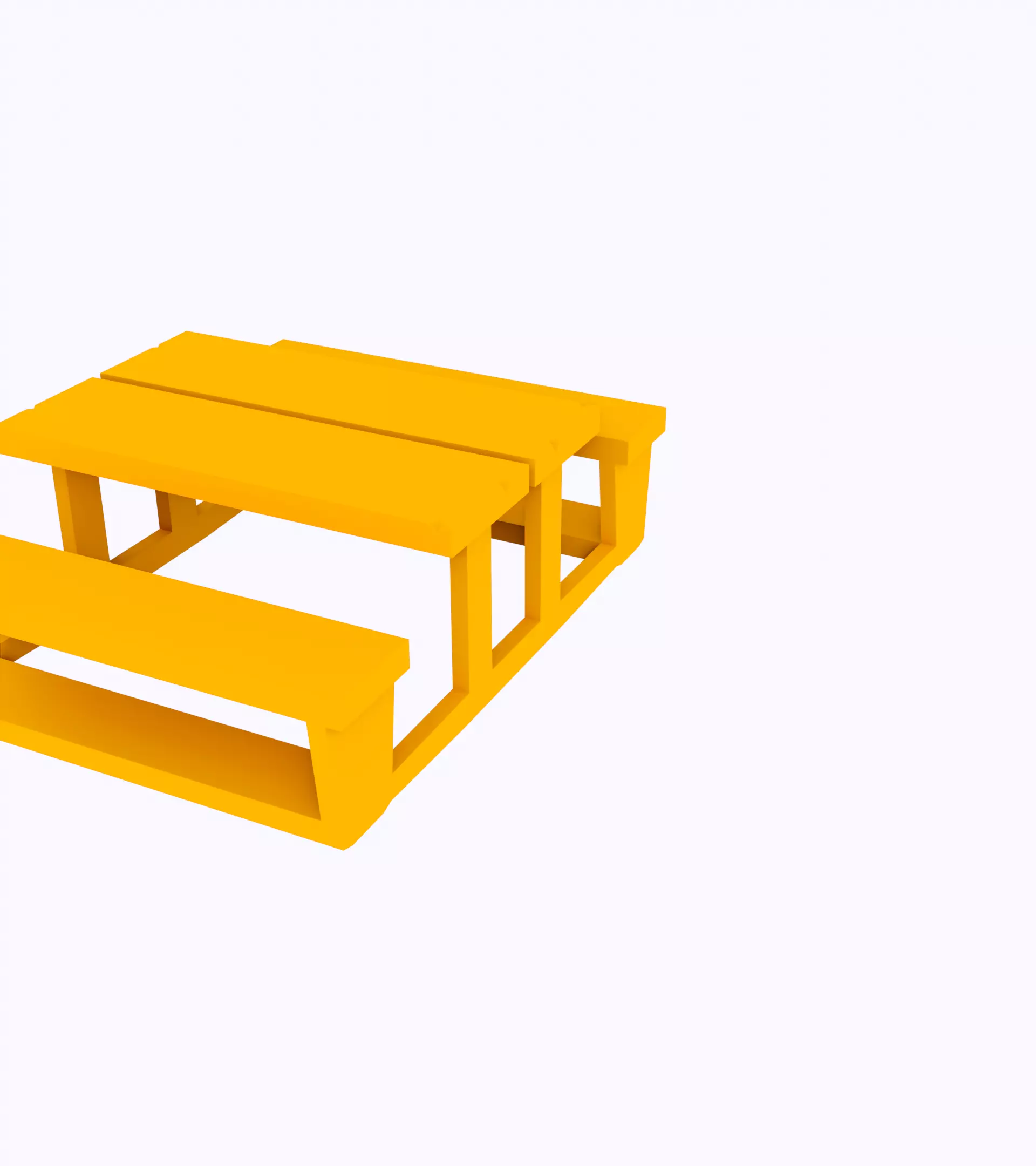 Picnic Table Stylized low poly Free low-poly 3D model