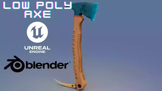Battle Ready Low Poly Axe Asset pack with pendant