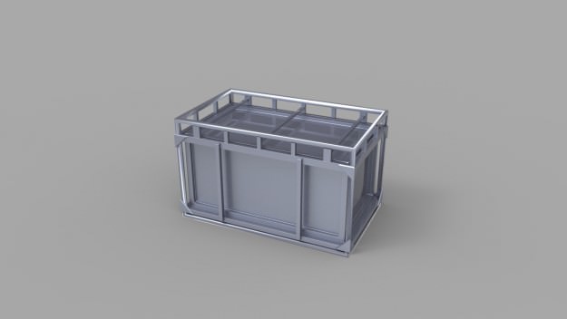 Container metal box 3D model_1