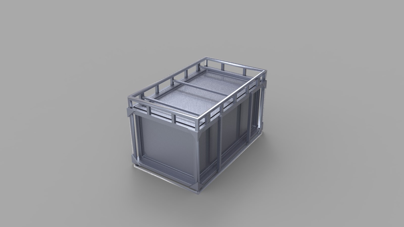 Container metal box 3D model_2