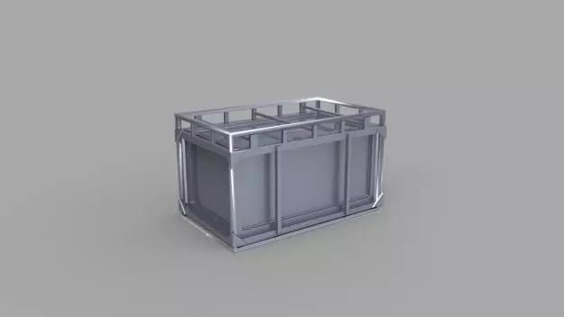 Container metal box 3D model_0
