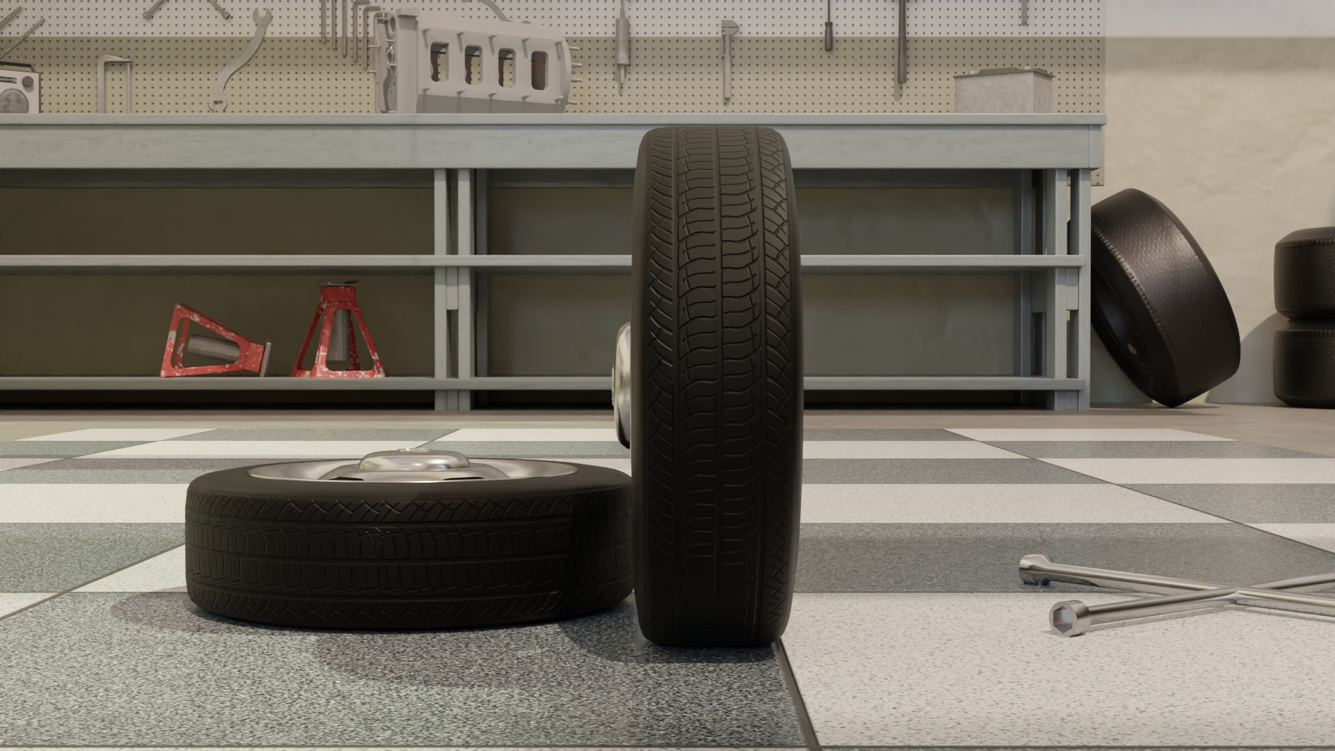 High-Detail Heavy-Duty Wheel for Games and Rendering Low-poly 3D model_6