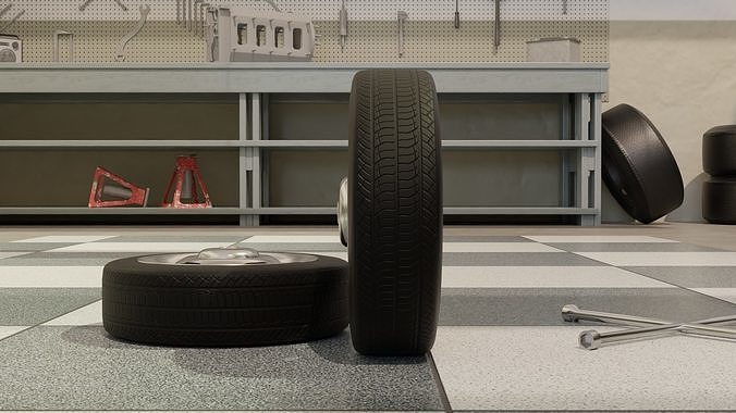 High-Detail Heavy-Duty Wheel for Games and Rendering Low-poly 3D model 6