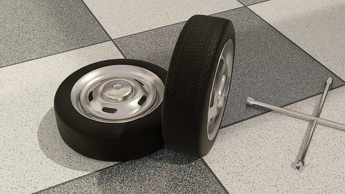 High-Detail Heavy-Duty Wheel for Games and Rendering Low-poly 3D model 7