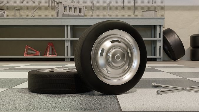 High-Detail Heavy-Duty Wheel for Games and Rendering Low-poly 3D model 2