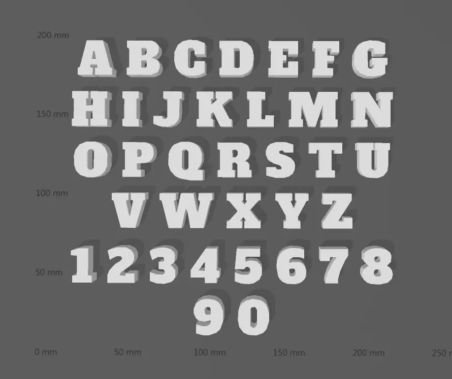 Alfa Slab One font letters alphabet 3D print model_0