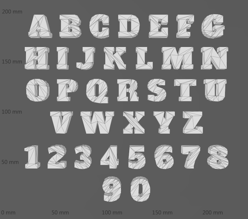 Alfa Slab One font letters alphabet 3D print model_1