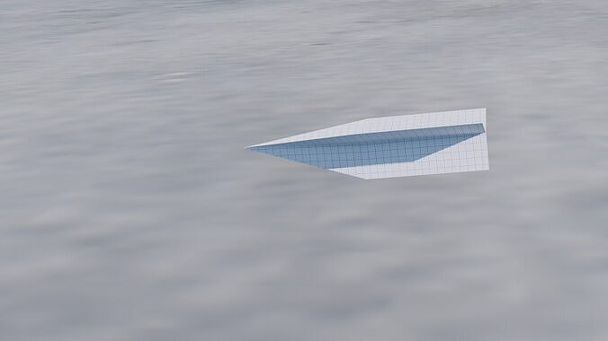 Paper Airplane Cloth Simulation Low-poly 3D model