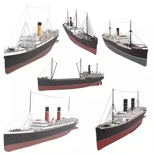 Steam Ship Collection 3D model