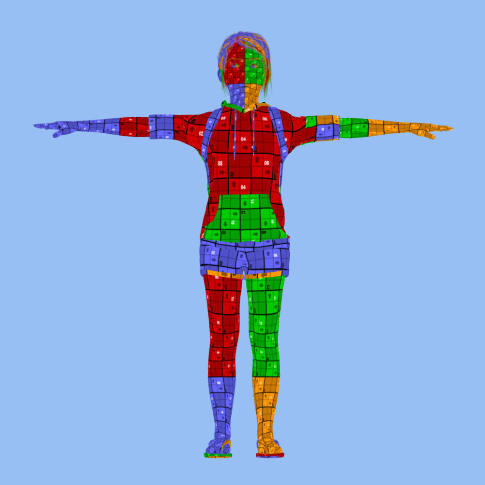 T-Pose Rigged Little girl 3D model_8