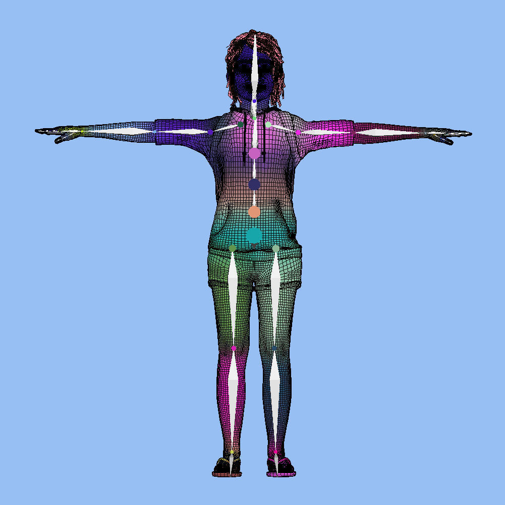 T-Pose Rigged Little girl 3D model_9