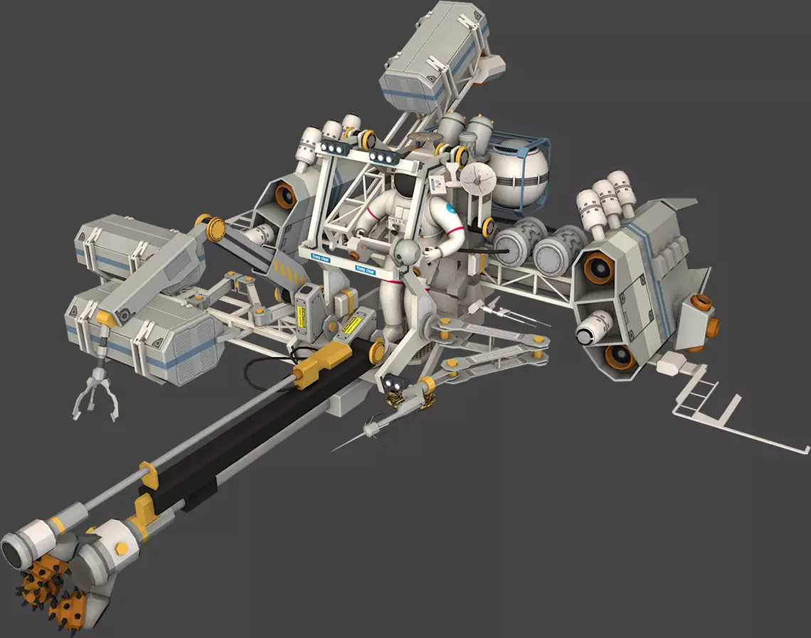 Personal mining unit - PMU Low-poly 3D model_0