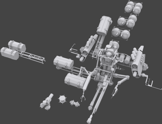 Personal mining unit - PMU Low-poly 3D model_1