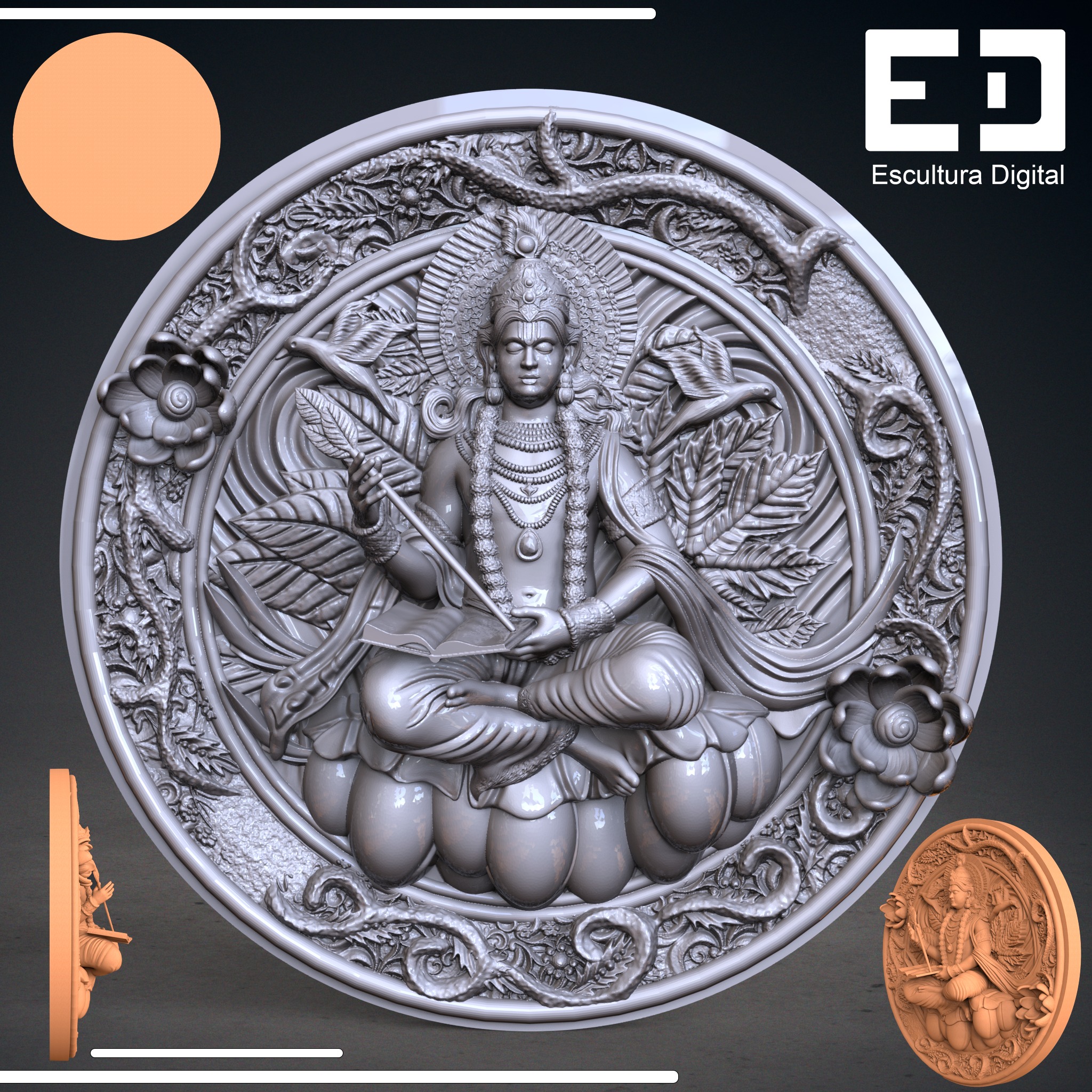 Coin of Shiva - Moneda de Shiva 3D print model_3