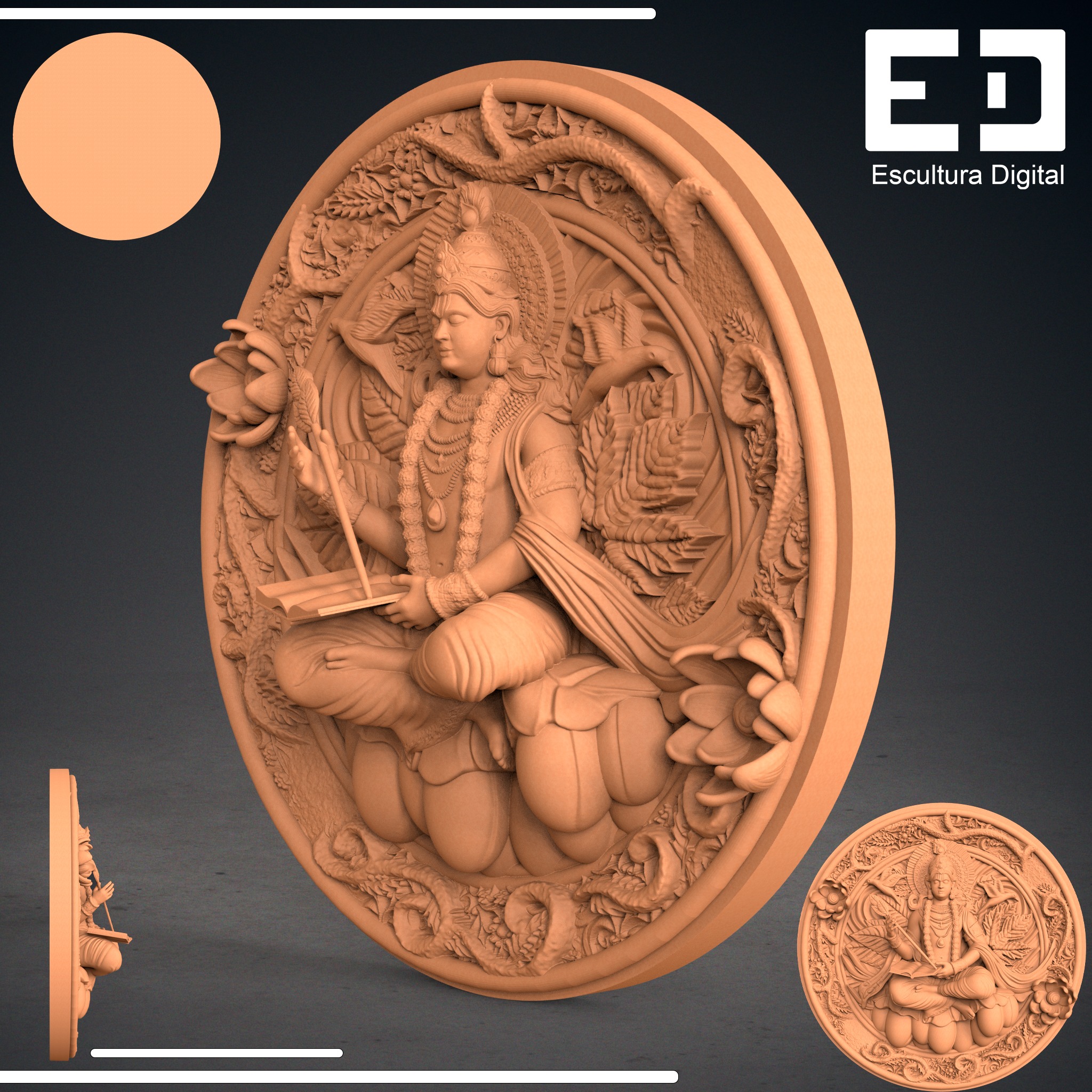 Coin of Shiva - Moneda de Shiva 3D print model_1