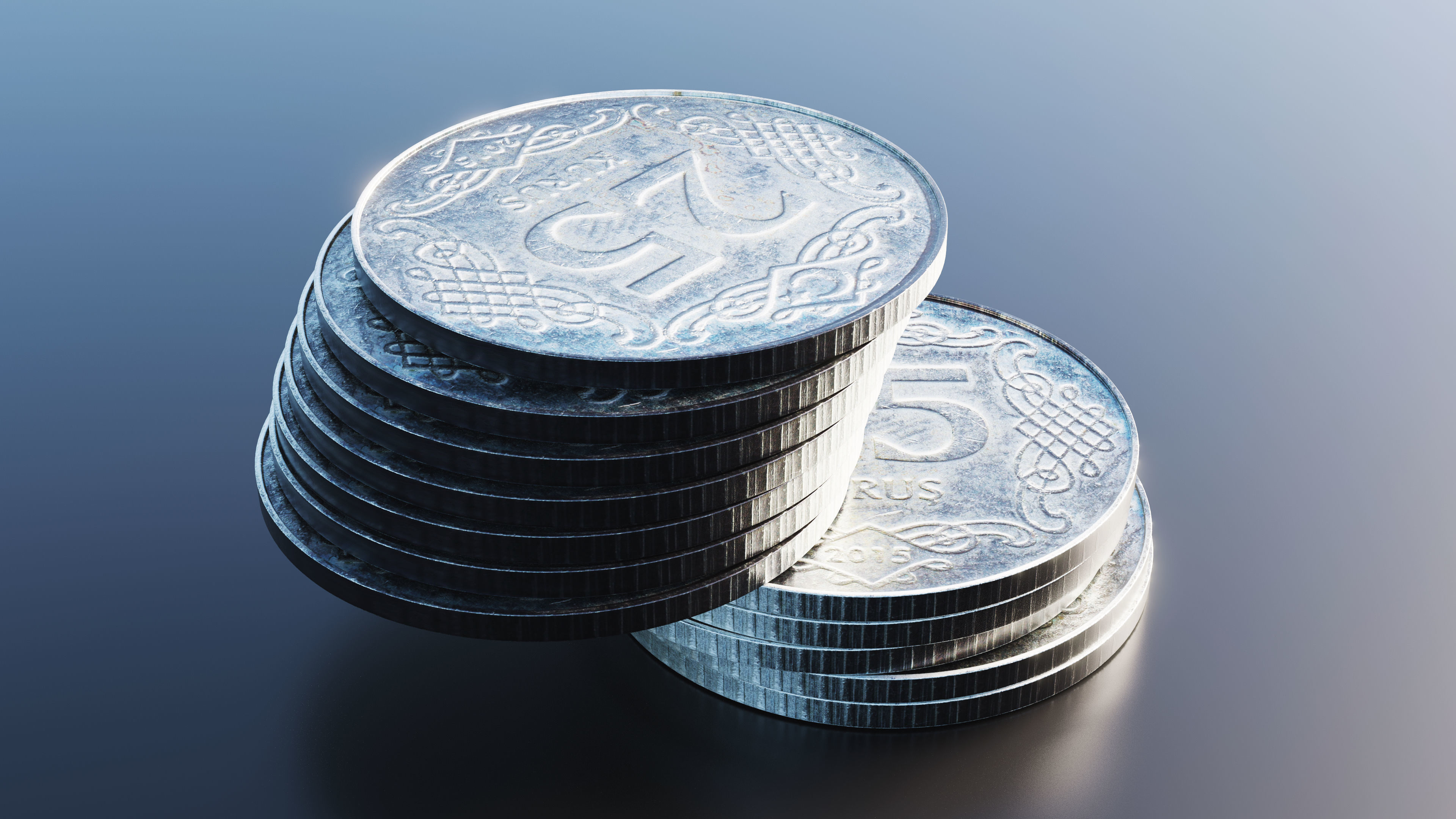 Turkish Lira Coin Low-poly 3D model_6