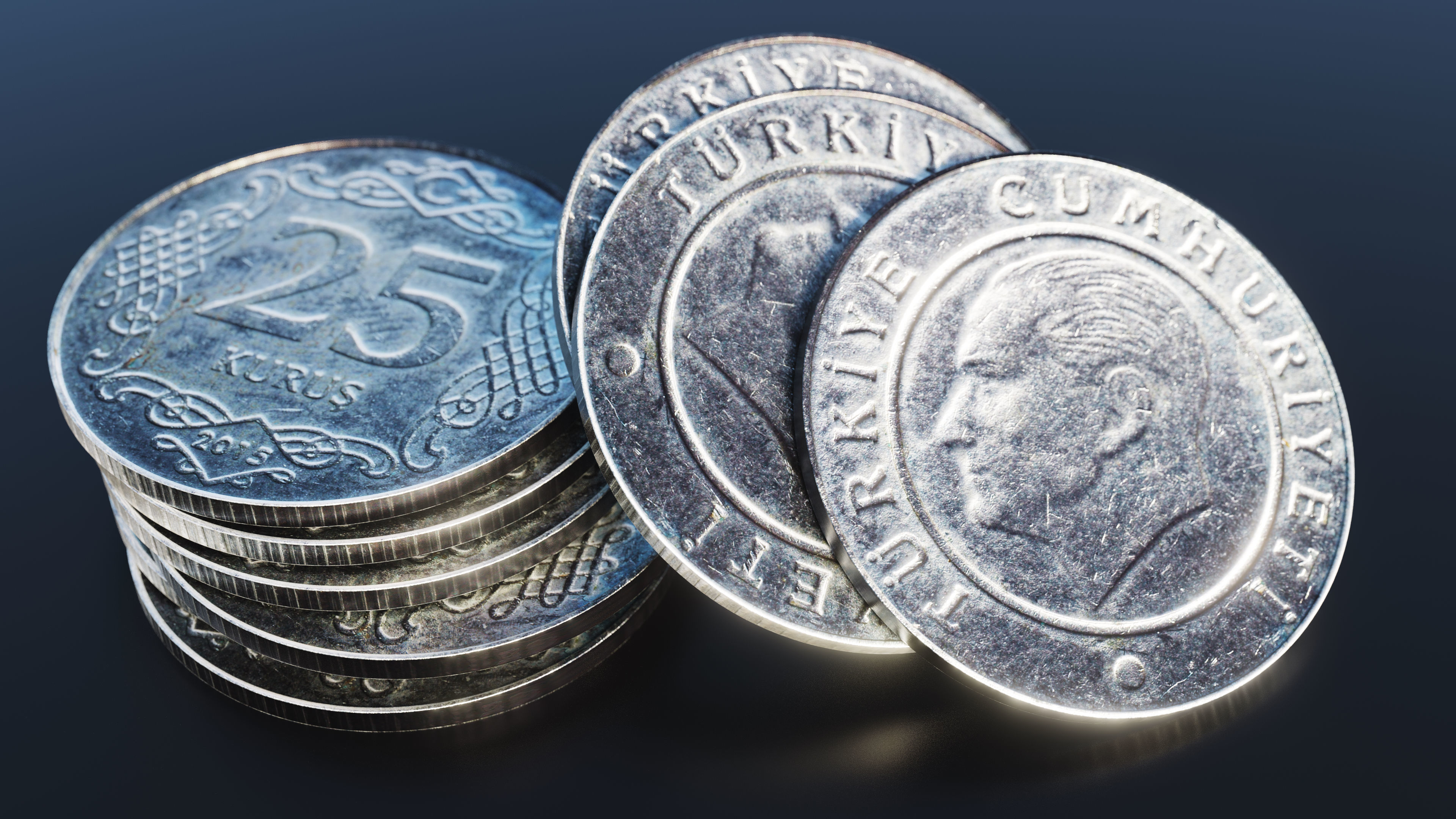 Turkish Lira Coin Low-poly 3D model_1