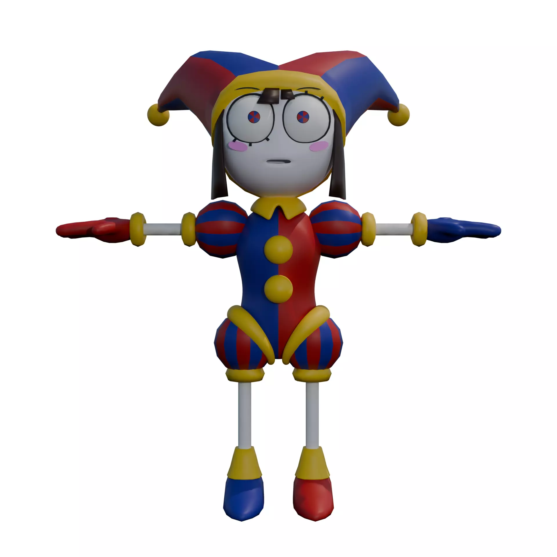 Pomni THE AMAZING DIGITAL CIRCUS Low-poly 3D model_0