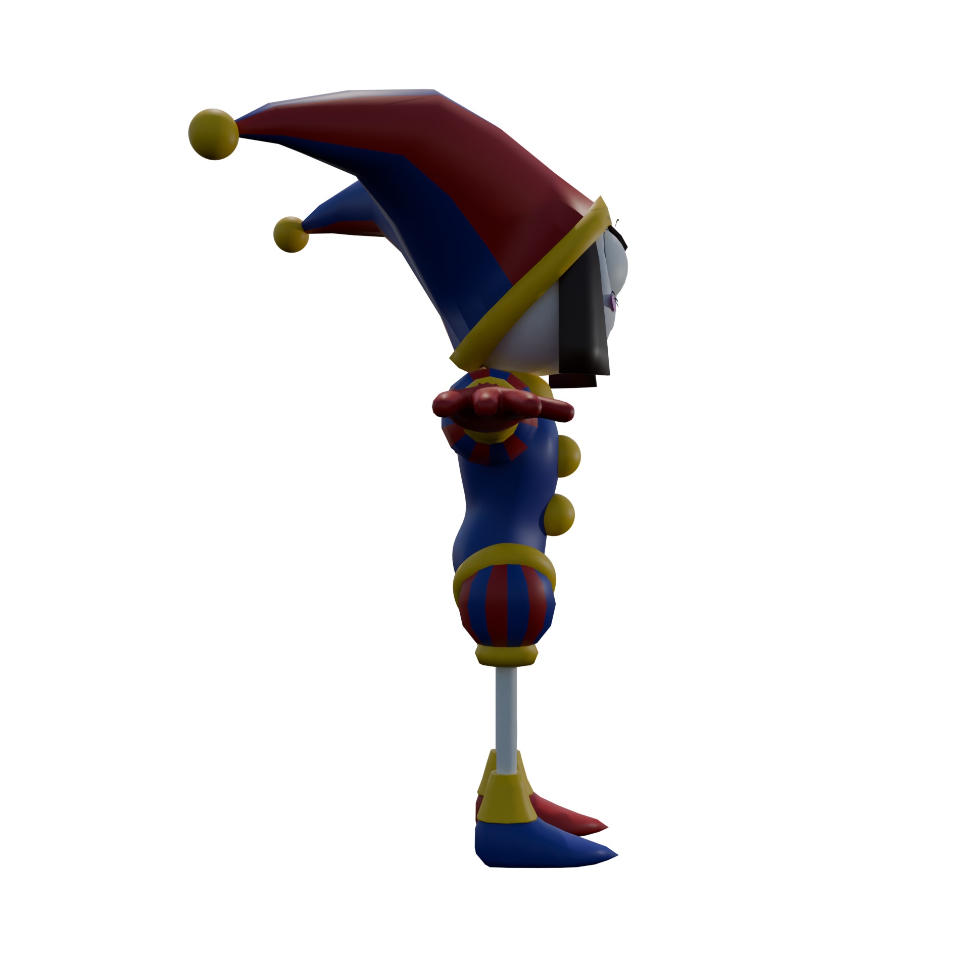 Pomni THE AMAZING DIGITAL CIRCUS Low-poly 3D model_1