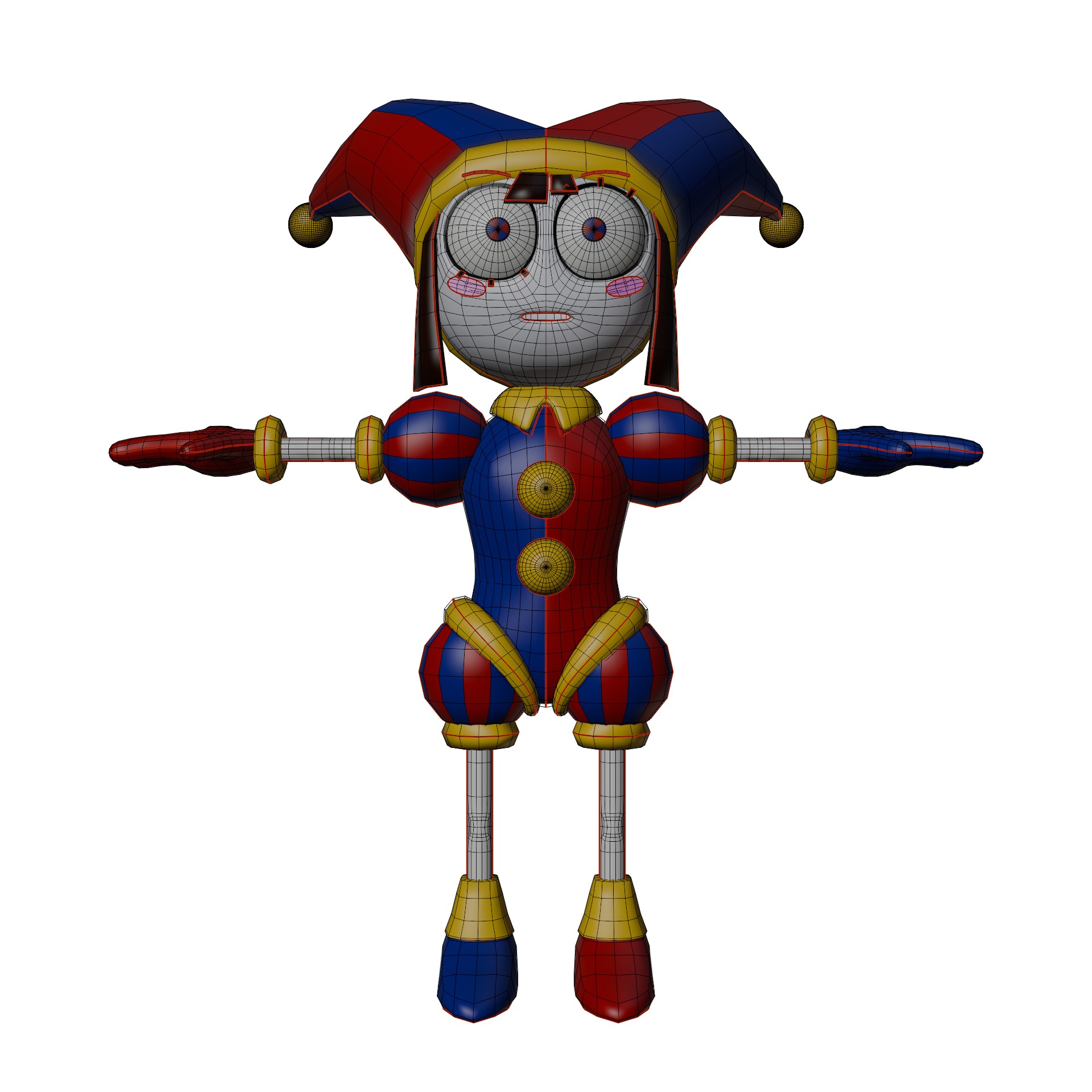 Pomni THE AMAZING DIGITAL CIRCUS Low-poly 3D model_3