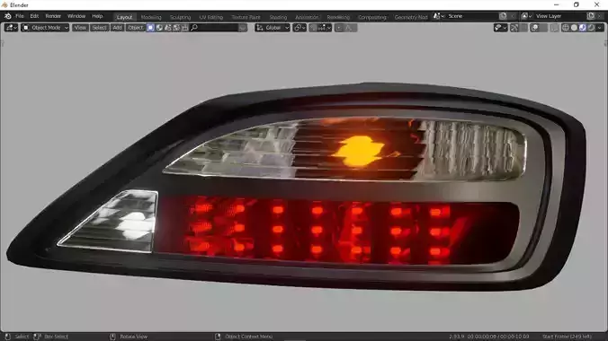 S15 DMAX Led Tail Lights Low-poly 3D model