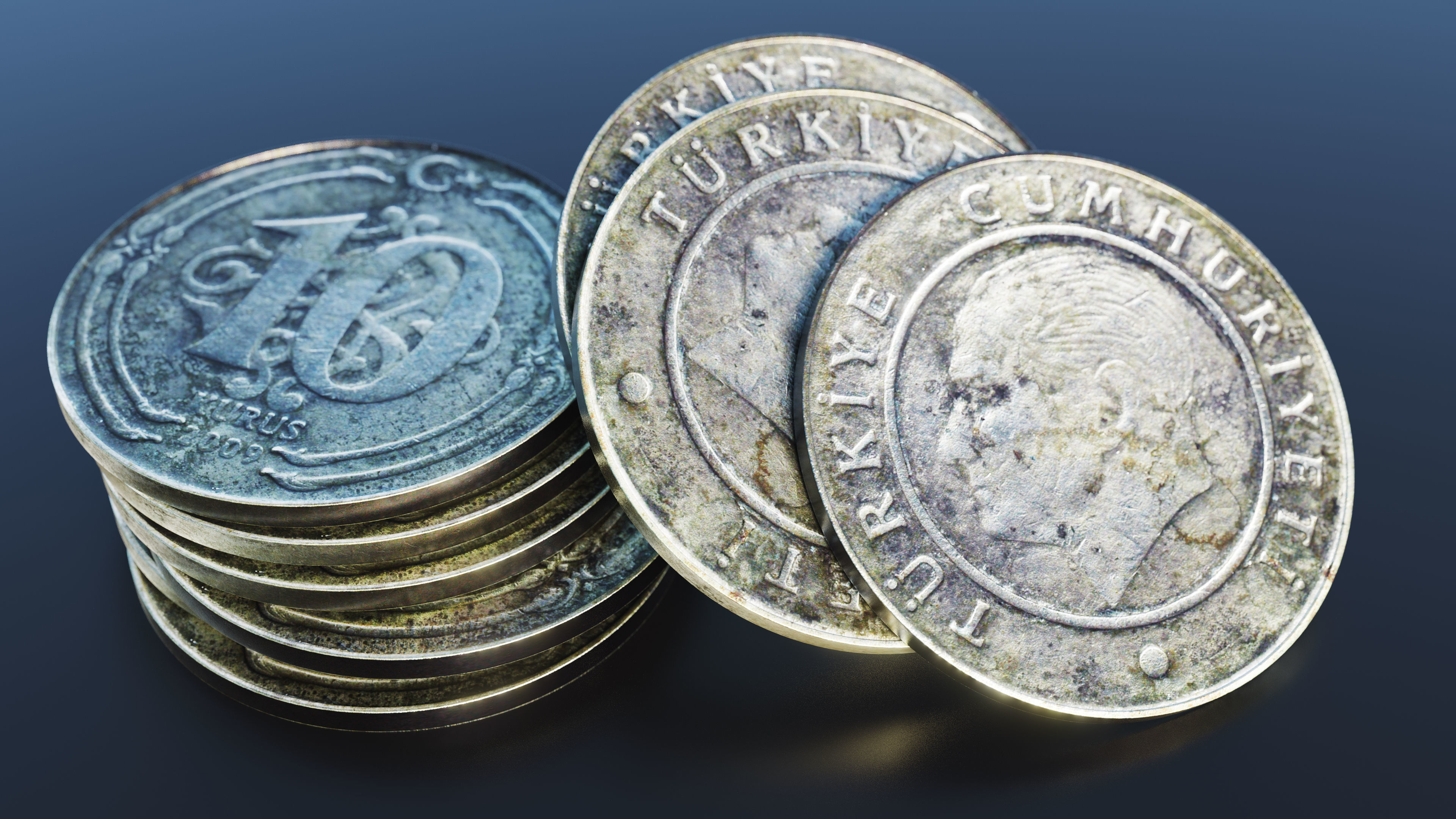 Turkish Lira Coin Low-poly 3D model_1