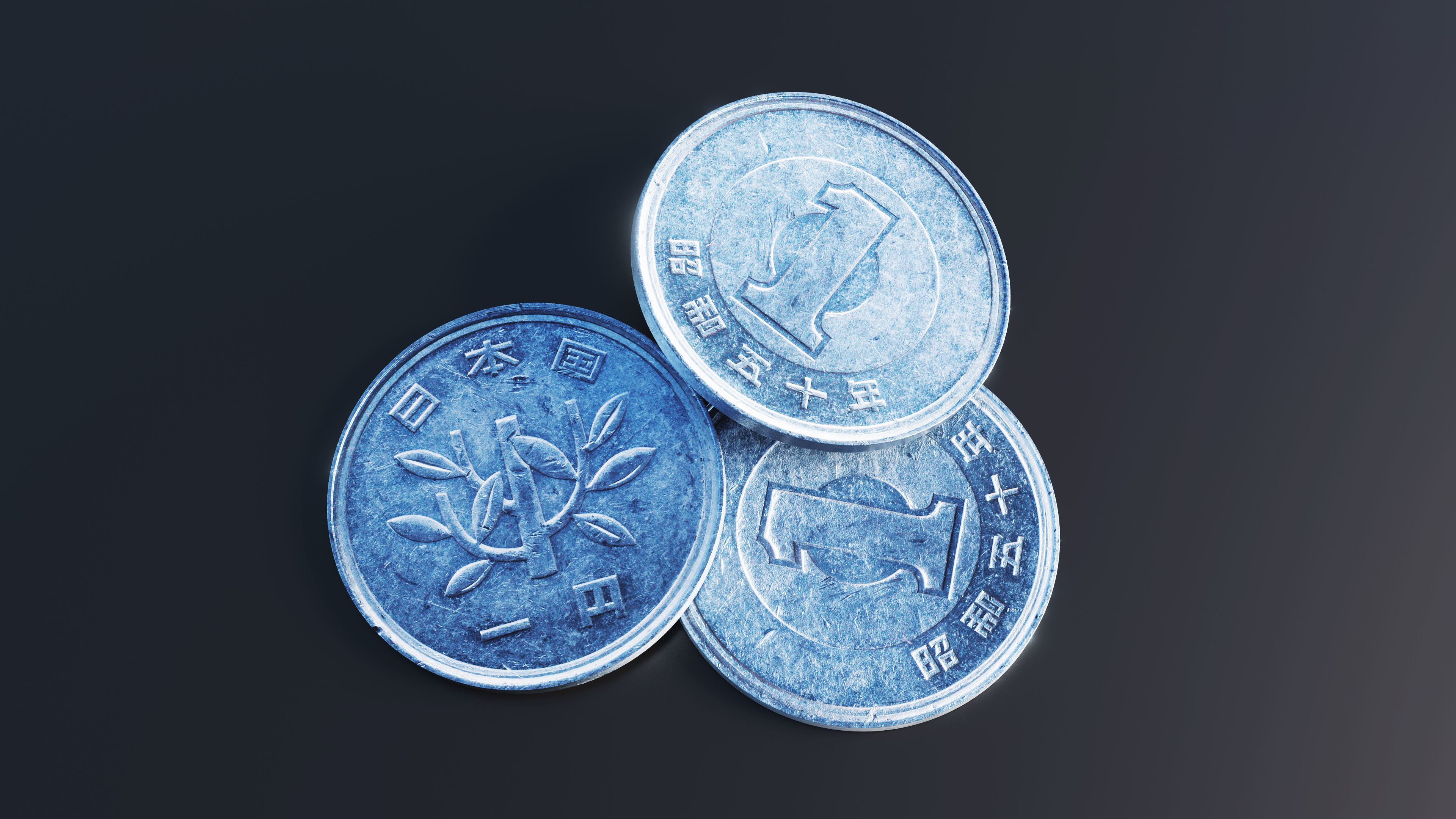 Japanese Yen Coin Low-poly 3D model_9