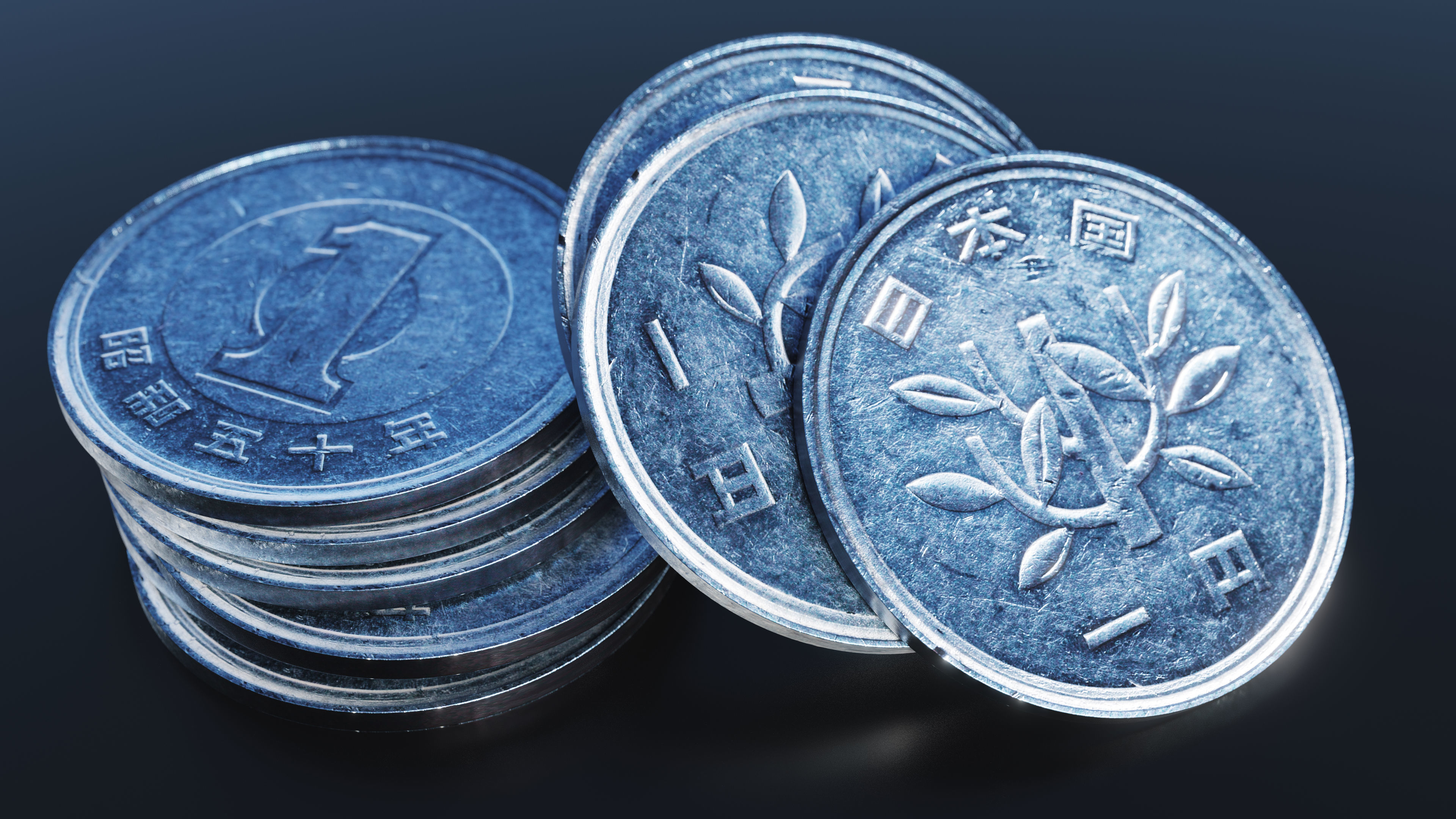 Japanese Yen Coin Low-poly 3D model_1