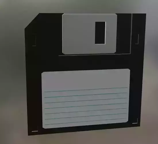 Low Poly Black Floppy Disk