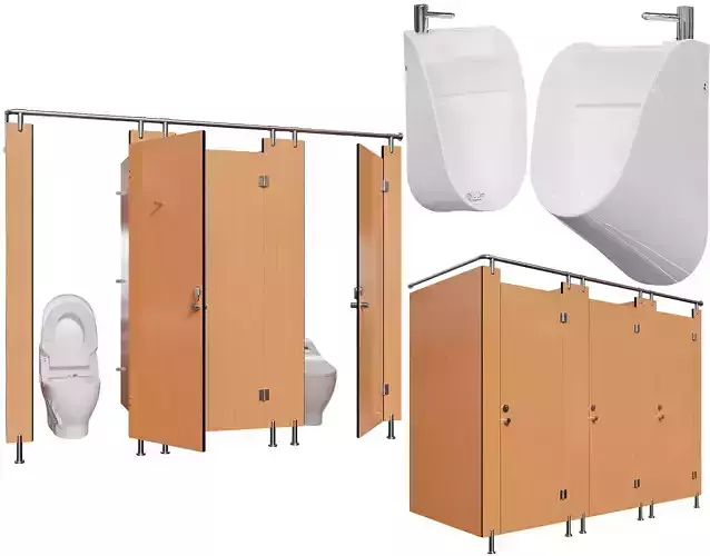 Public restroom partition washroom
