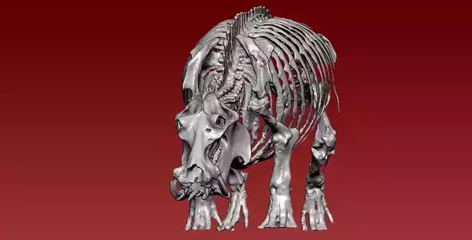Hippo bones statue - 3D print 3D print model
