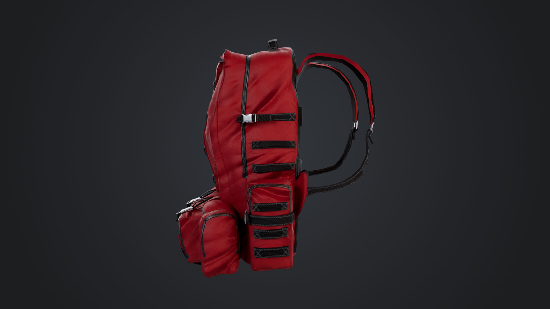 Camping Backpack Low-poly 3D model_2