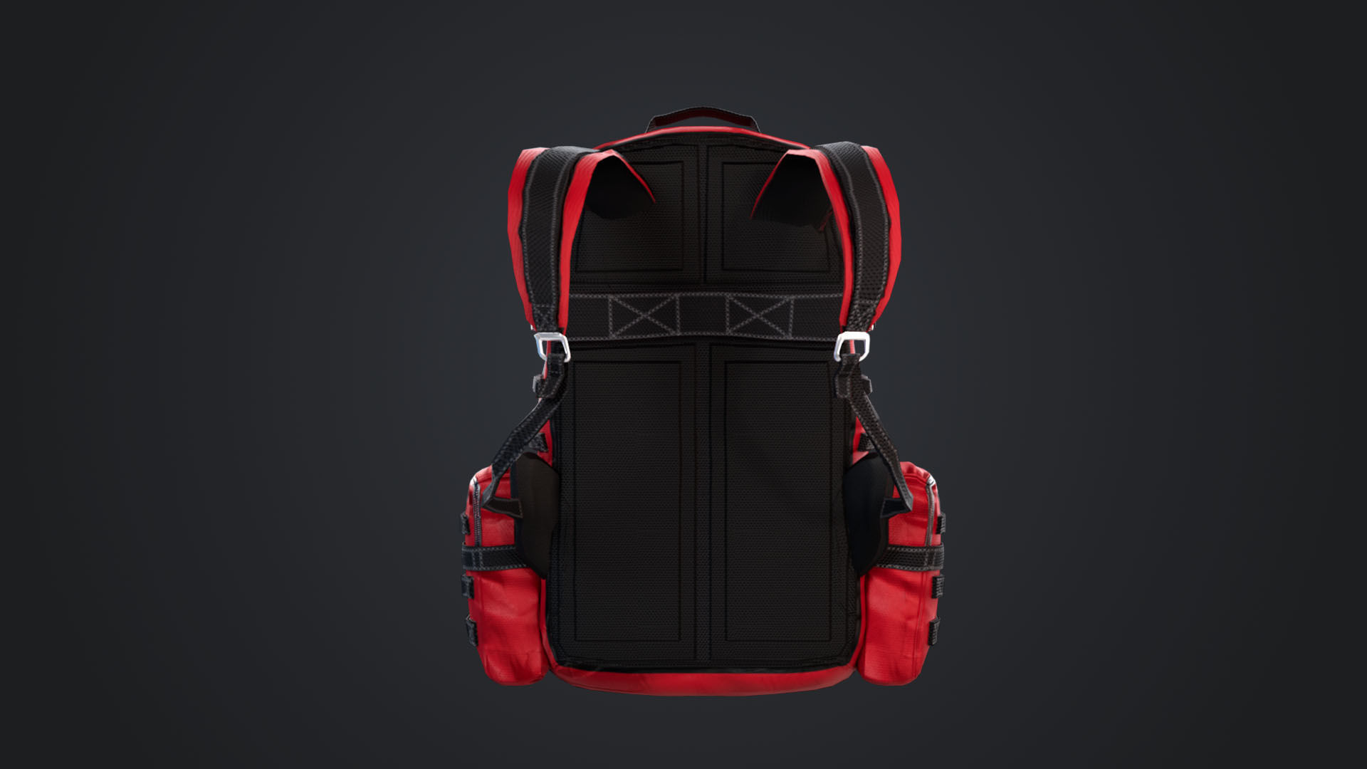 Camping Backpack Low-poly 3D model_4