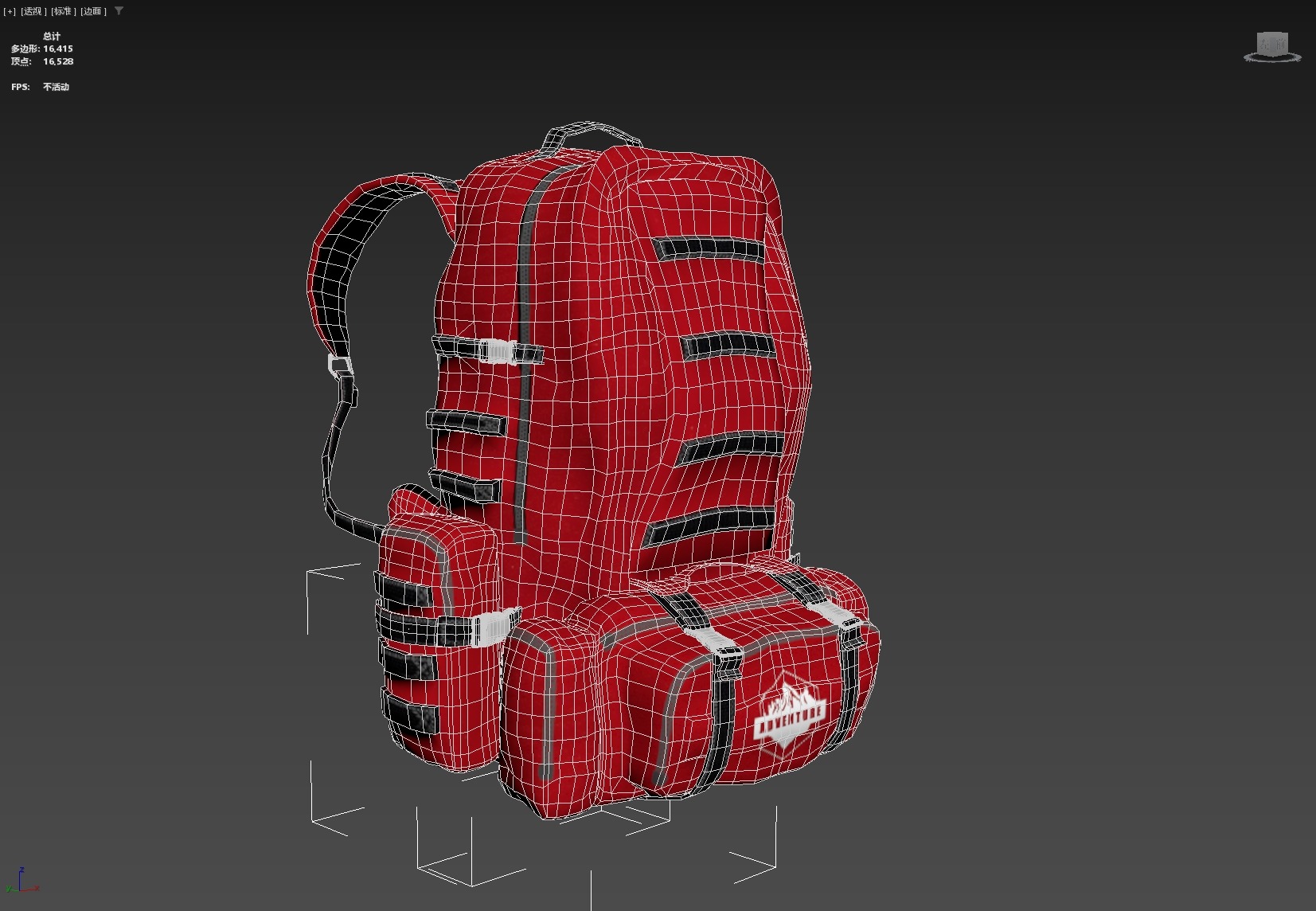 Camping Backpack Low-poly 3D model_10
