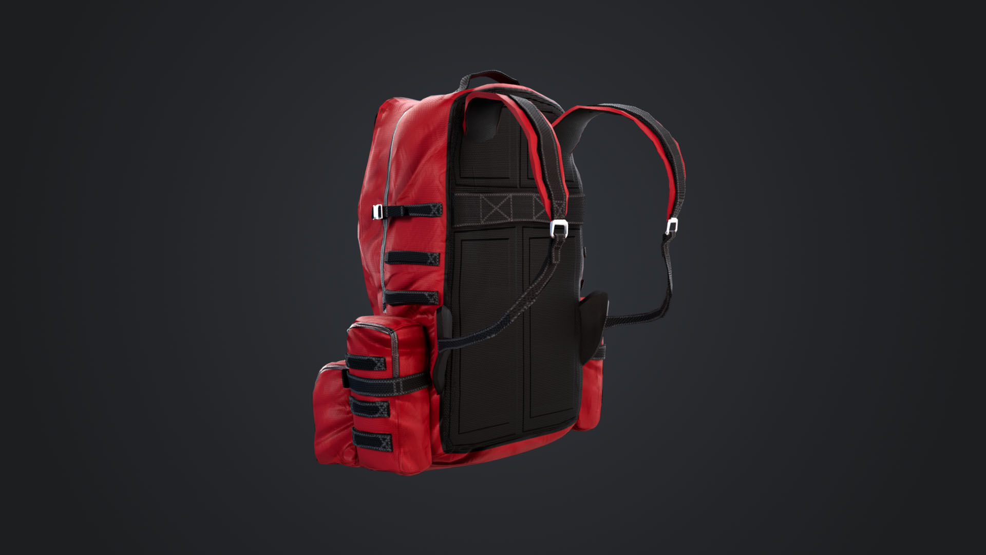 Camping Backpack Low-poly 3D model_3