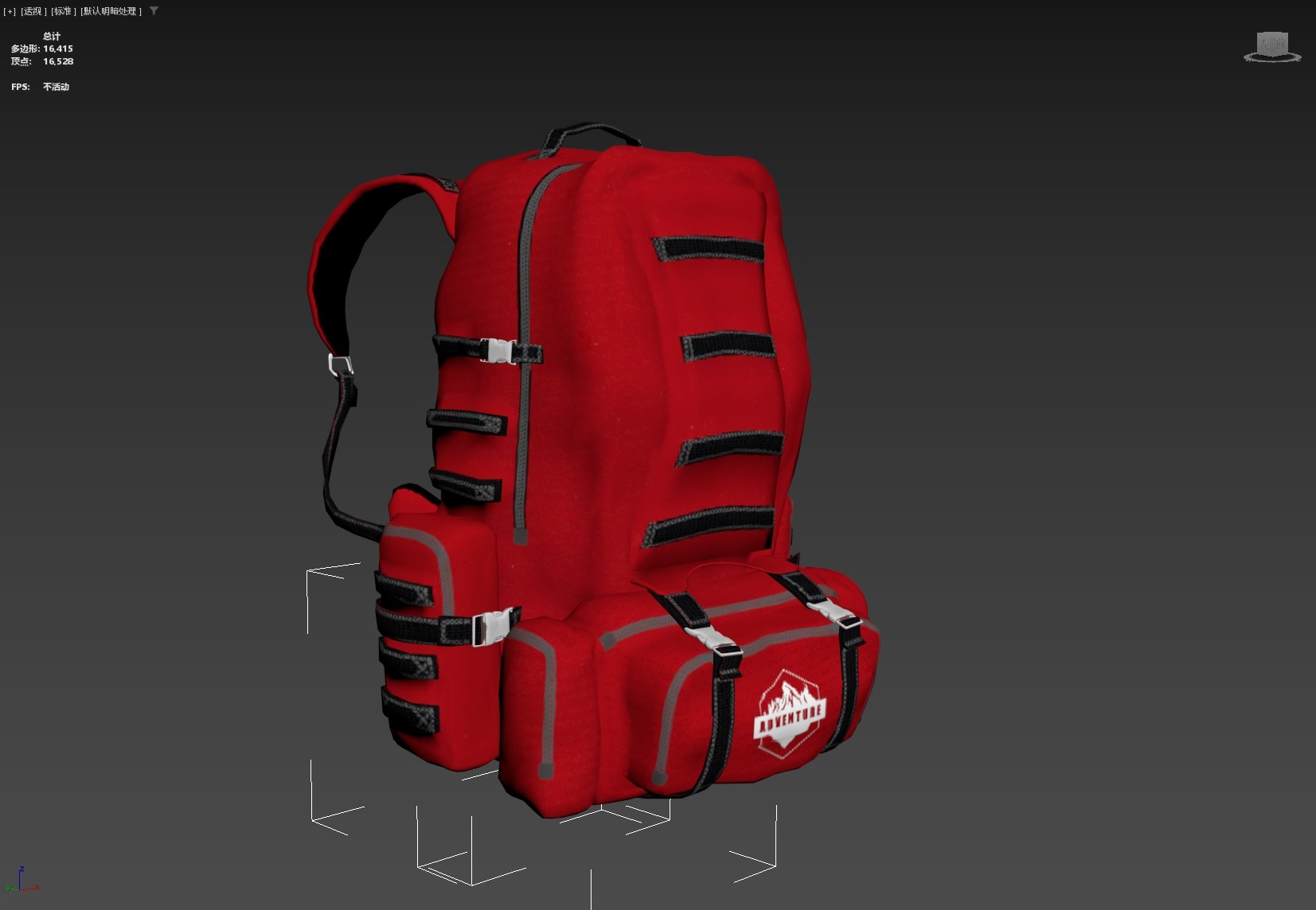Camping Backpack Low-poly 3D model_9