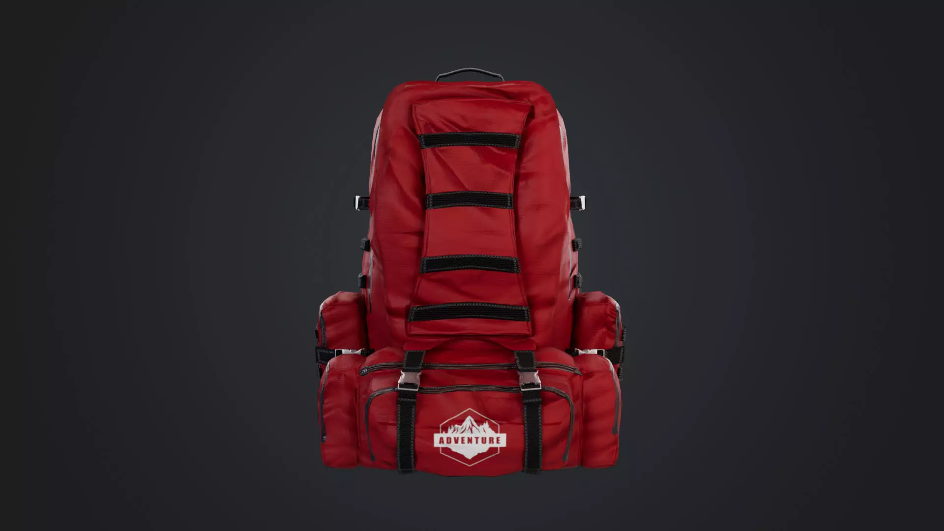 Camping Backpack Low-poly 3D model_0