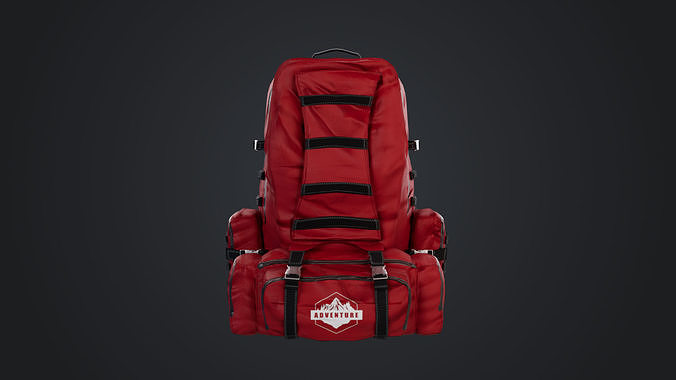 Camping Backpack Low-poly 3D model