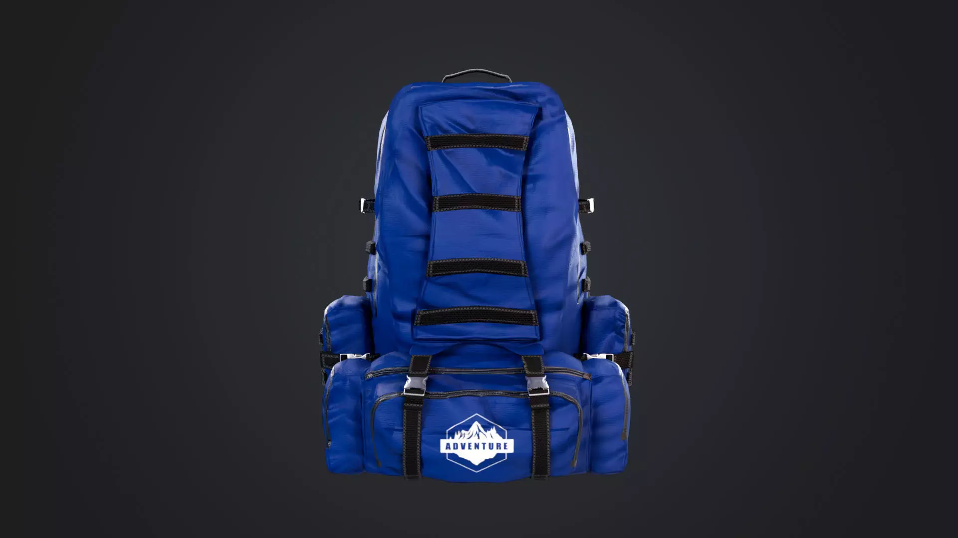 Camping Backpack Low-poly 3D model_0