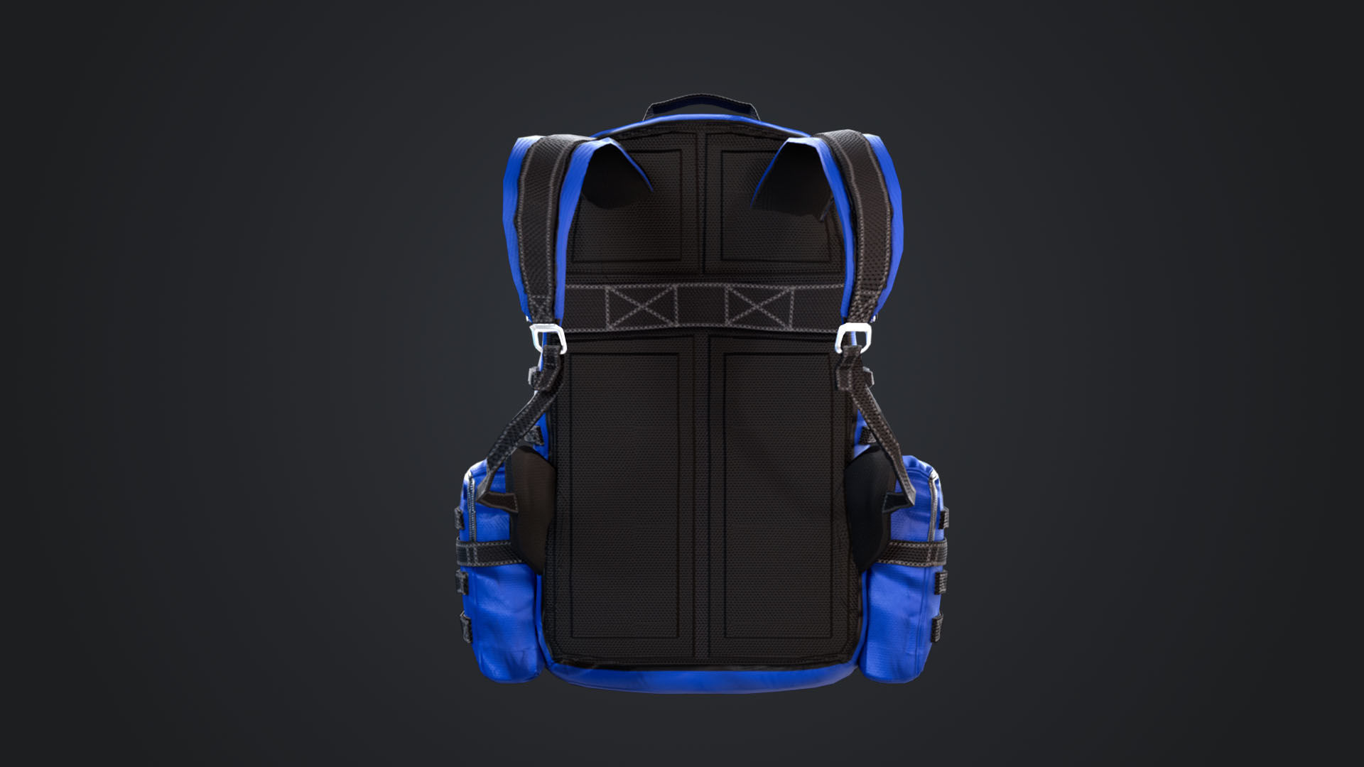 Camping Backpack Low-poly 3D model_4