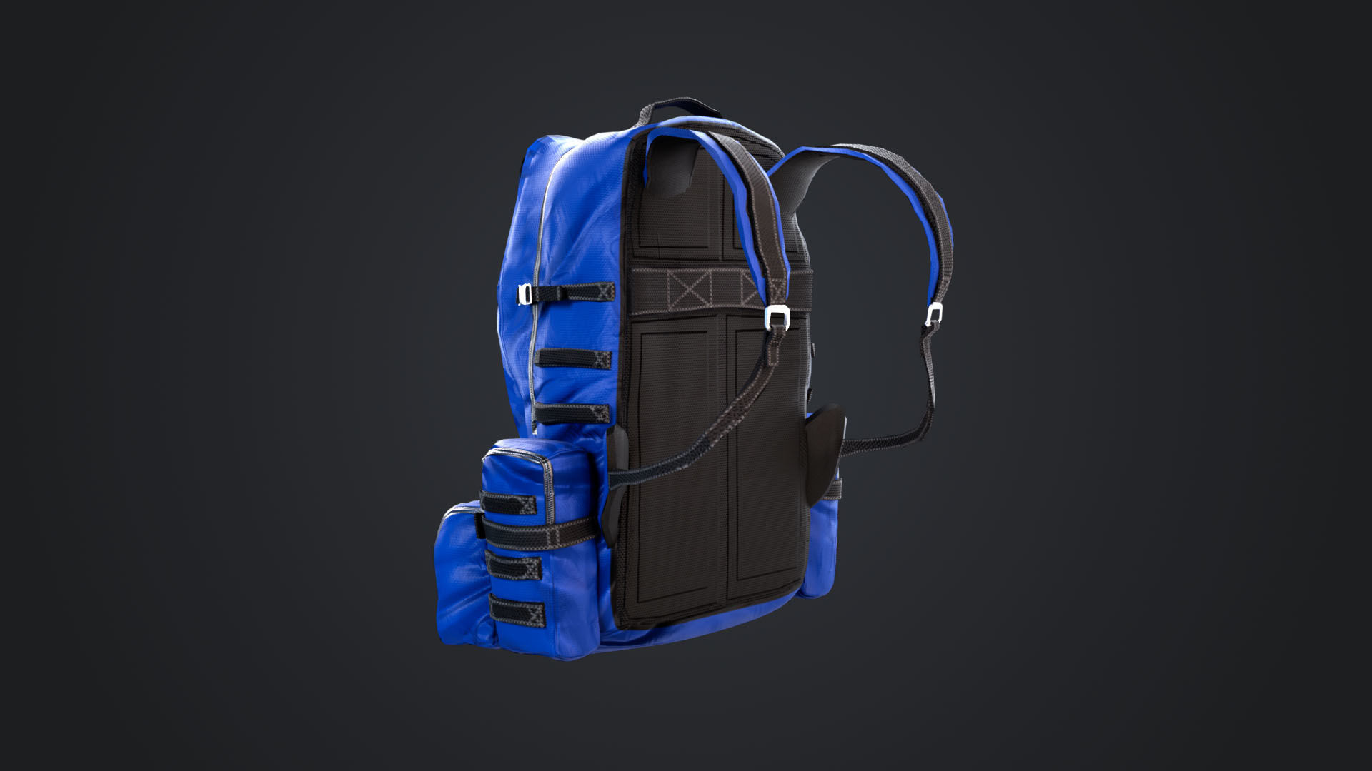 Camping Backpack Low-poly 3D model_3