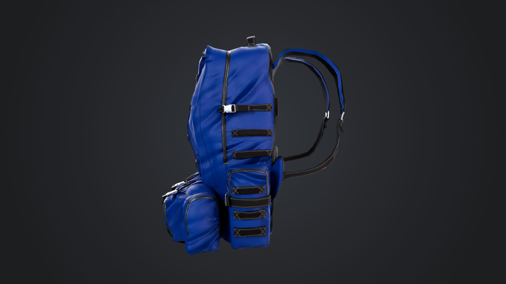 Camping Backpack Low-poly 3D model_2